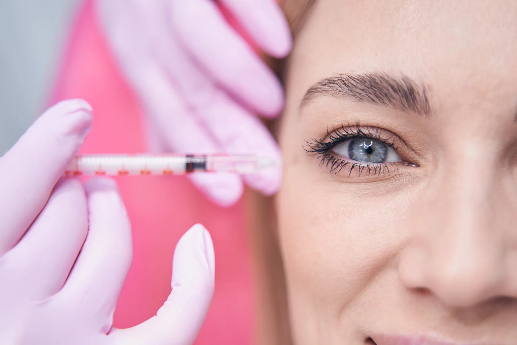 Anti-wrinkle treatment detail near the eye area