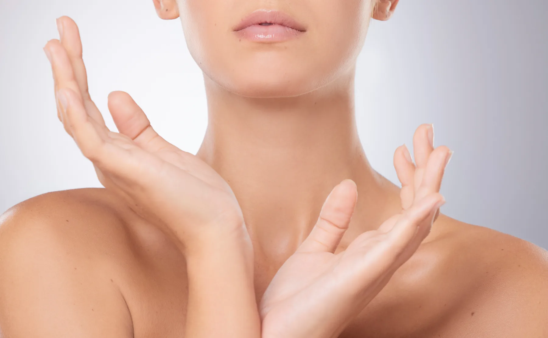 Neck hands and body rejuvenation skin detail